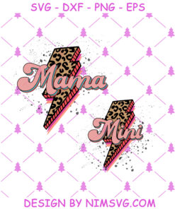 Retro mama and mini shirts Svg